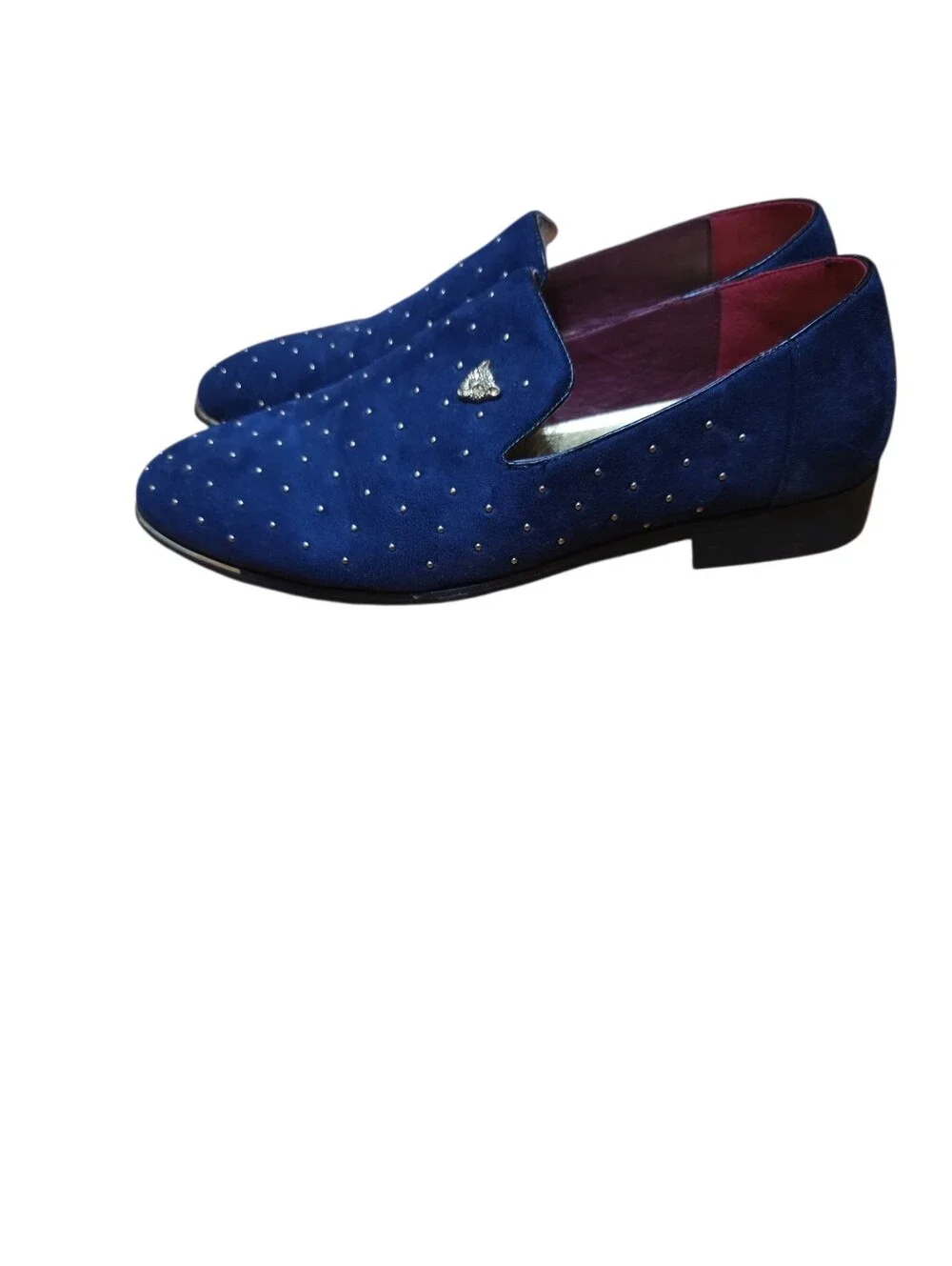 Men's Navy Studded Slip-On Shoes | Size 10